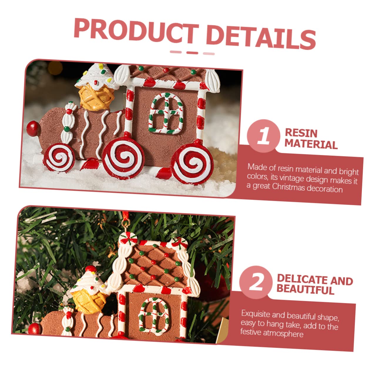 ABOOFAN 4piezas Adorno Colgante De Resina para Árbol De Navidad Decoración Festiva De Gingerbread para Mejorar La Apariencia para Puerta Pared Ventana Porche