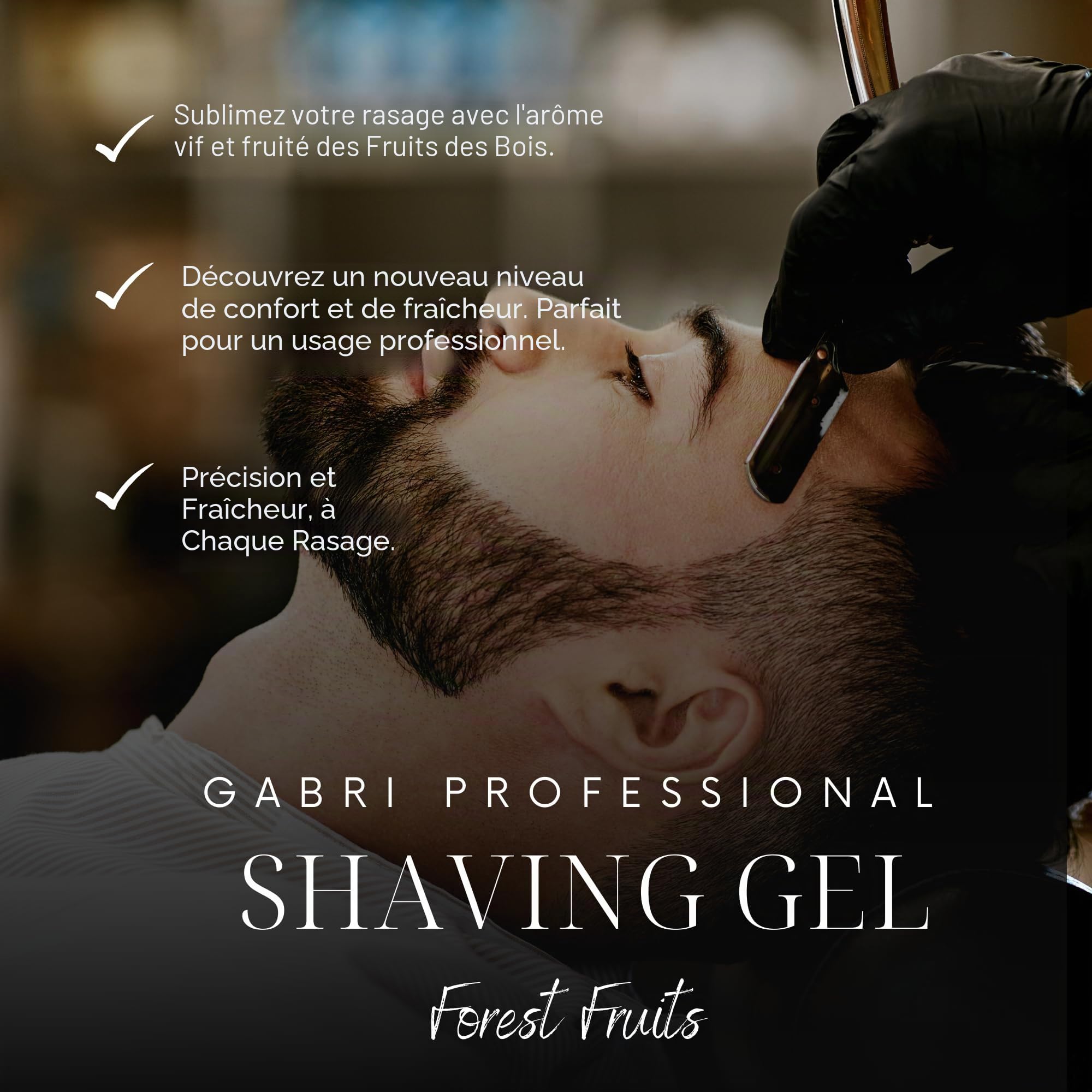 Gabri Gel à raser avec pompe Transparent 1000 ml | Expérience de rasage hydratante et lisse | Fresh Active Facile, Rafraîchissant, Smooth Shave (fruits de la forêt)