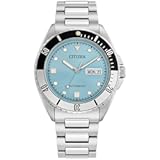Men&apos;s Automatic Stainless Steel Watch&comma; Light Blue Dial&comma; Black and Silver Bezel&comma; 3 Hand&comma; Day&sol;Date &lpar;Model&colon; NH7530-52L&rpar;