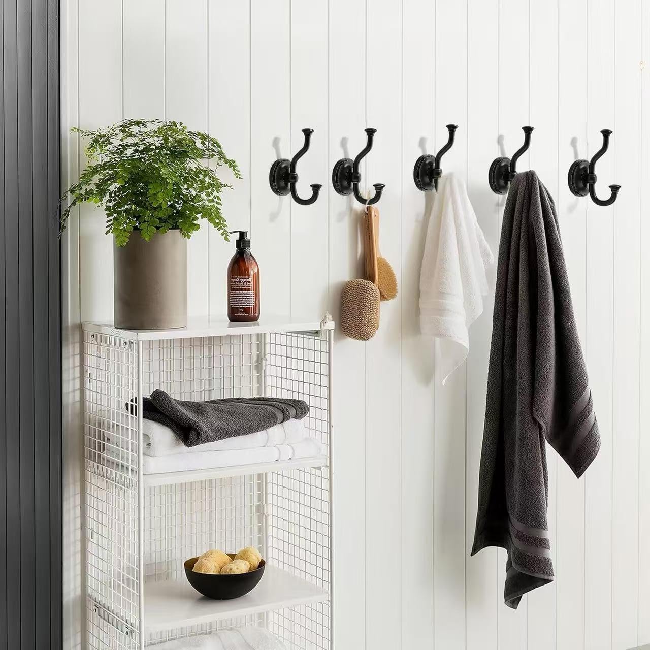 KHTUMEWARE-KH318 Matte Black Coat/Robe Hooks in Matte Black — KHTUMEWARE