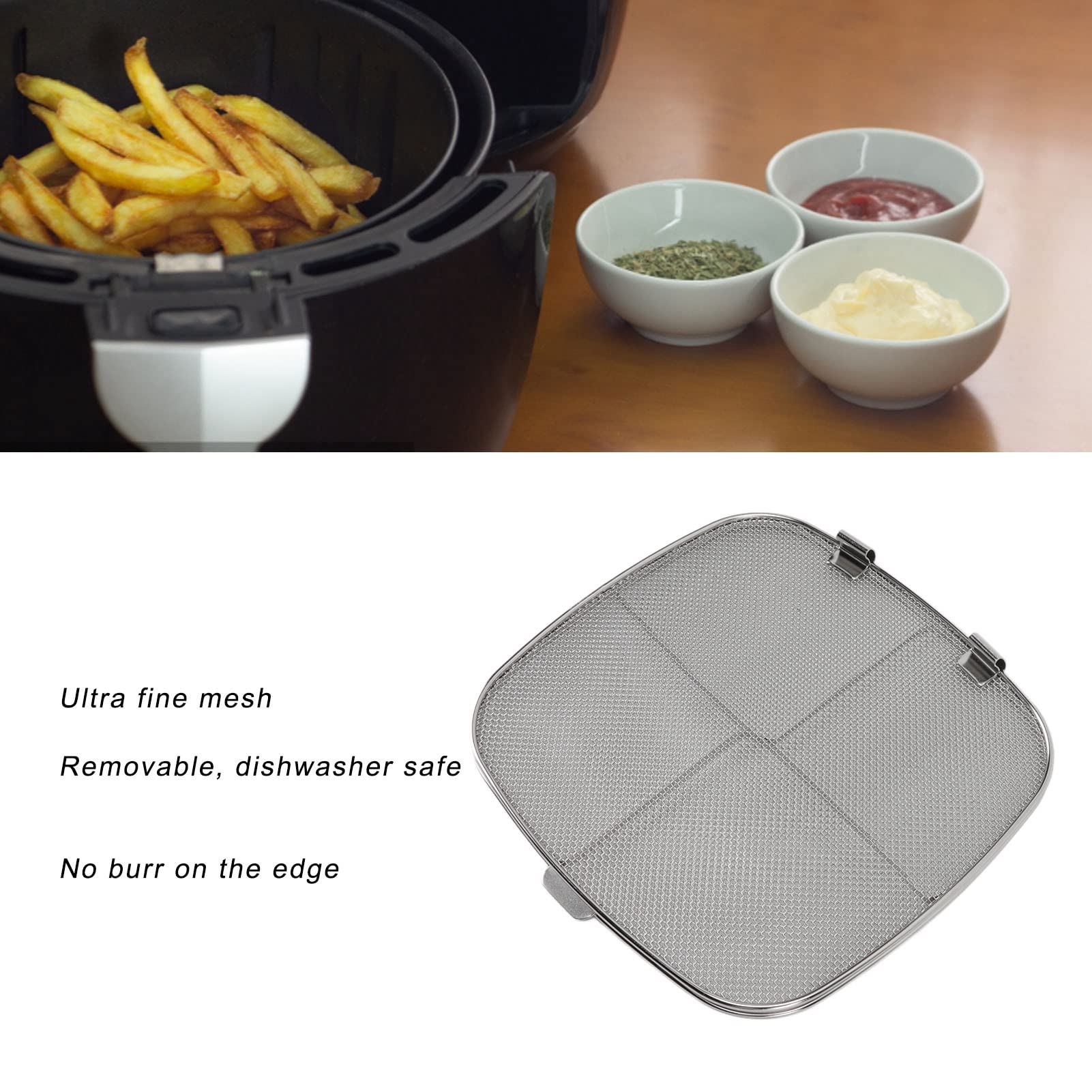 Écran Anti-éclaboussures Pour Friteuse à Air – Acier Inoxydable, Diamètre 18 Cm, Amovible