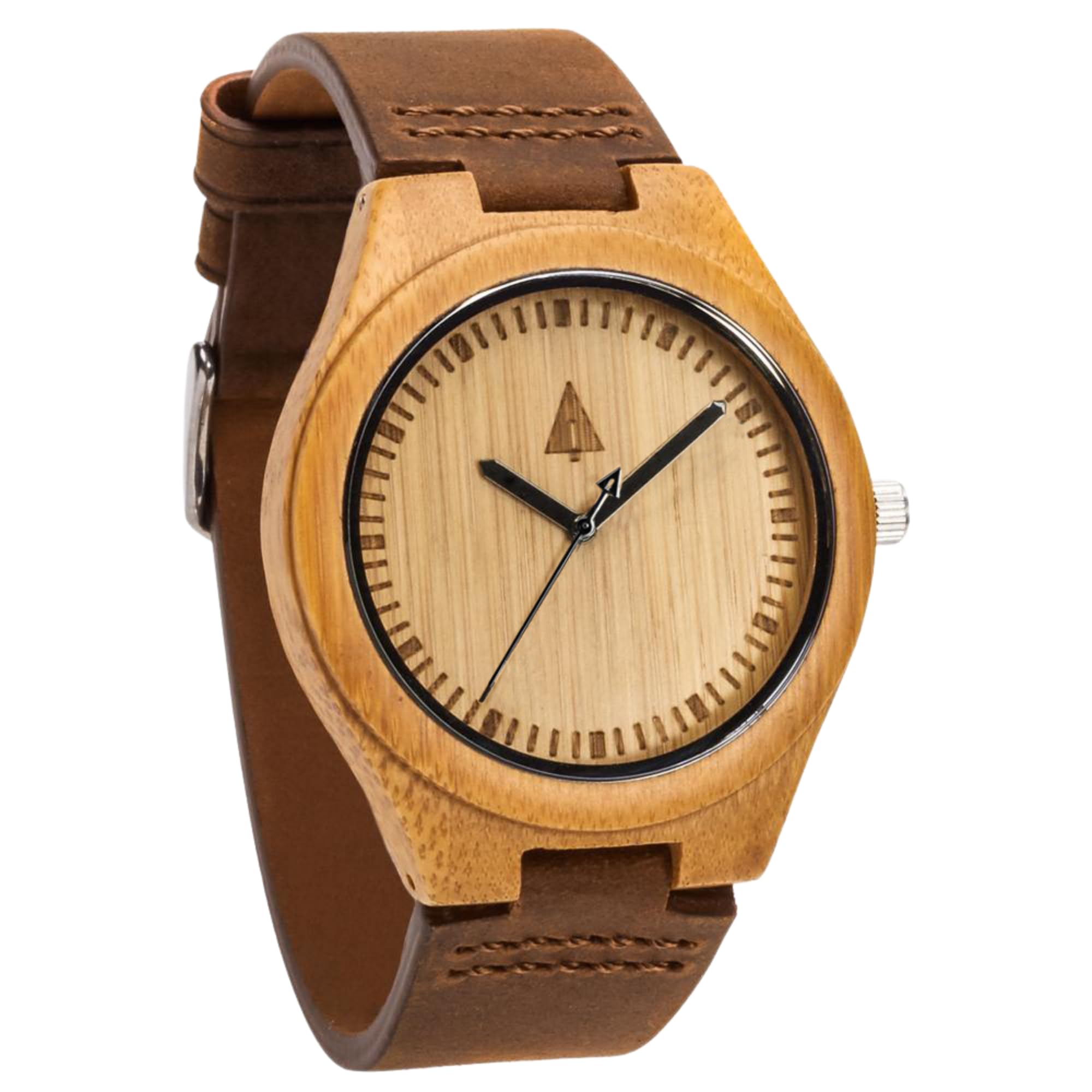 TreehutWooden Watches for Men, Japanese Quartz Movement, Stylish Exotic Wrist Watch with Adjustable Stainless Steel Buckle, Leather Straps, Watch Made Real Wood, Relojes para Hombre