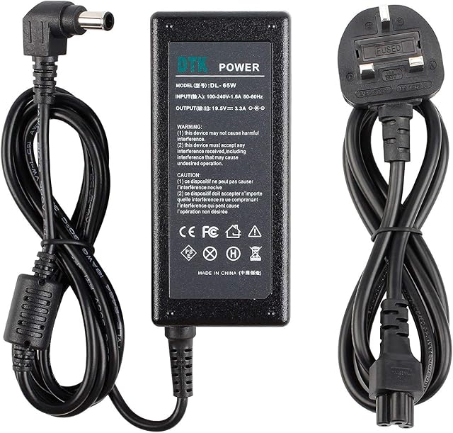 DTK 19.5V 3.3A 65W Laptop Charger for SONY Notebook Computer PC Power Cord Supply Lead AC Adapter VAIO PCG VGN SVE SVS SVT VPC Series Connector:6.5 X 4.4mm