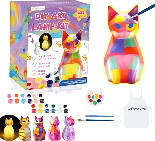 WTOPAVTN Paint Your Own Lamp kit - DIY Painting Kit, Painting Kit Arts & Crafts for Kids Ages 8-12, Art Supplies Birthday Easter Party Holiday Gift, Girls Boy Gift Ages 3 4 5 6 7 8 9 10 11 12+ (Cat)