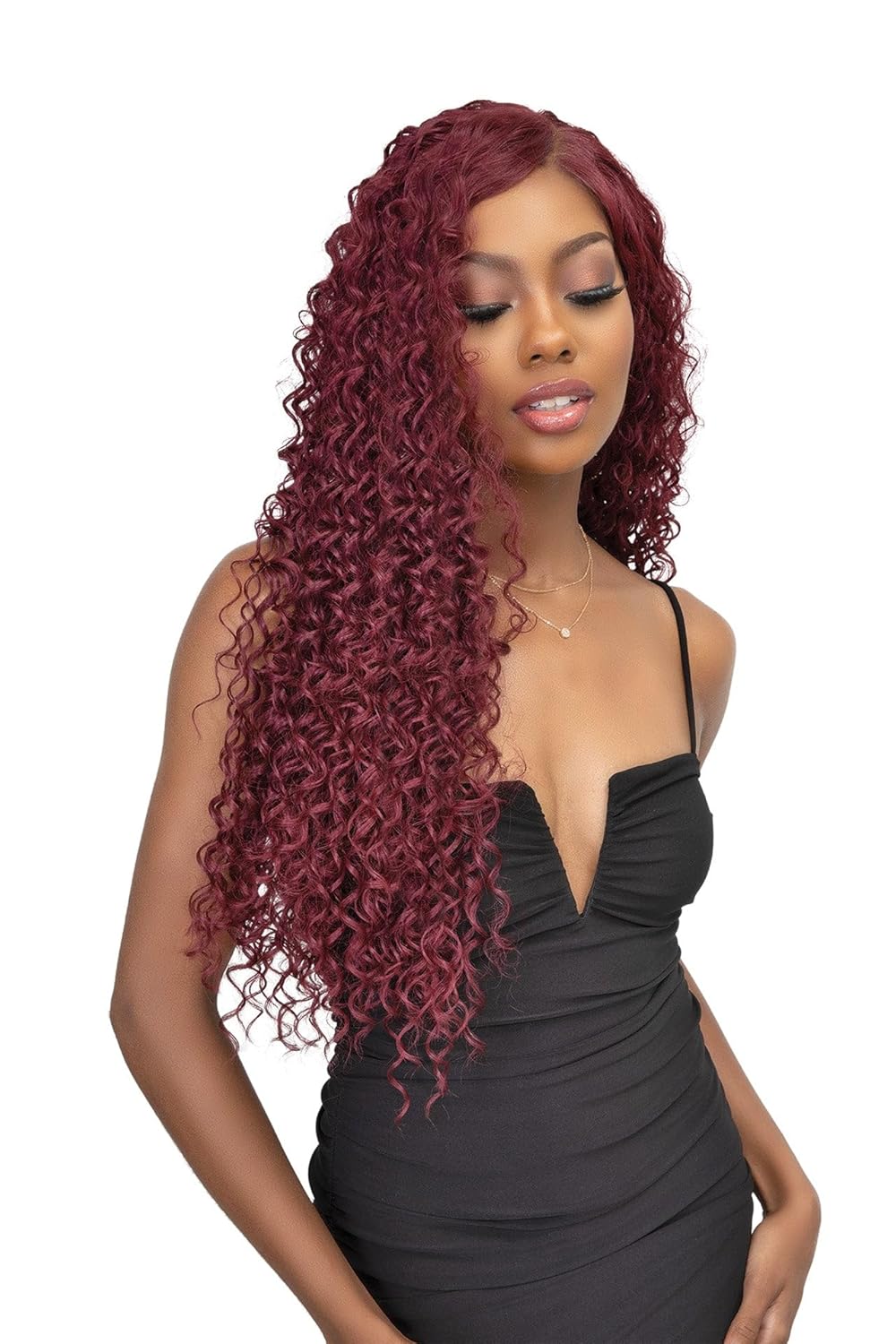 Janet Collection REMY ILLLUSION New Water Wave Weave 3PC 4x4 FREE PART (14x16x18", Off Black 1B)