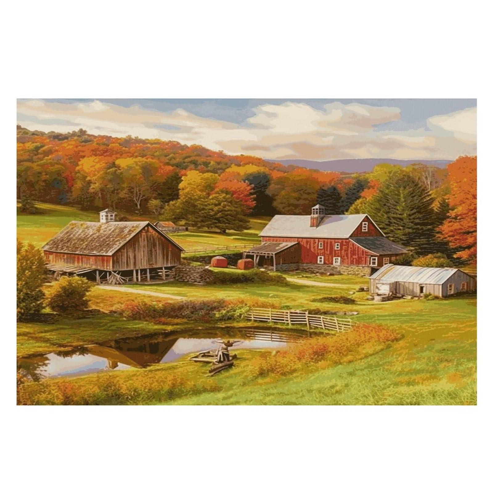 Country Farm Placemats Wipeable Heat Resistant Table Mats Washable Flax Place Mats Elegant Cloth Non-Slip Placemat for Kitchen Dinning Party Table Decor 12 * 18 in