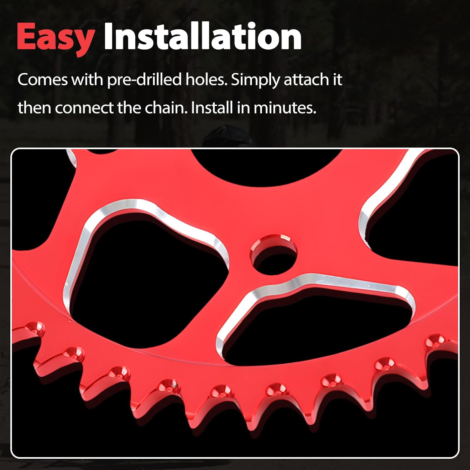 40T 420 Chain Sprocket 40/41/420 40MM Bore Rear Drive Wheel Sprocket CNC for CT200U CT200U-EX BT200X Baja Warrior Predator 212cc 196cc Go Kart Trail 200 MB165 MB200 Mini Bike Red