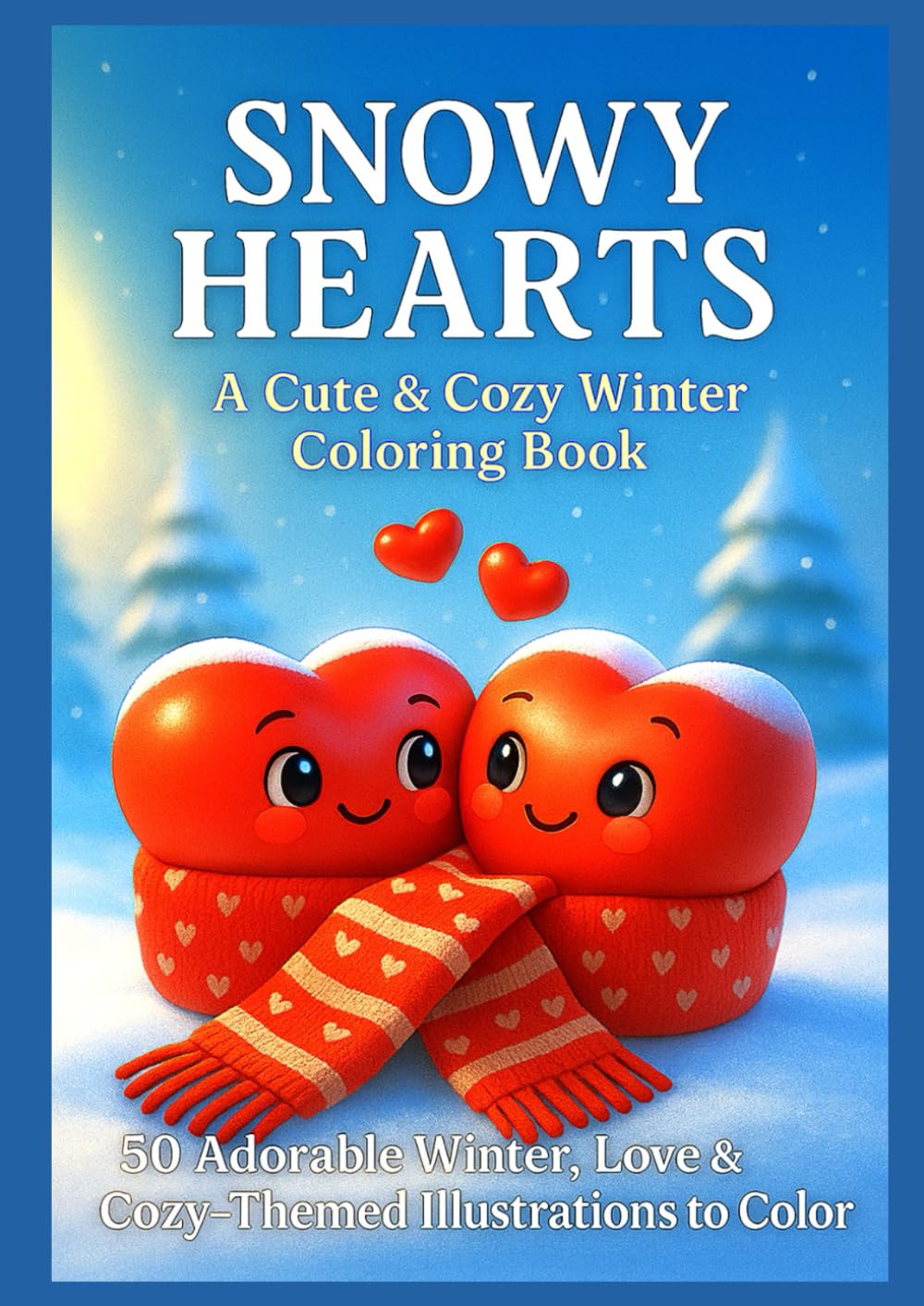 Snowy Hearts – A Cute & Cozy Winter Coloring Book: 50 Adorable Winter, Love & Cozy-Themed Illustrations to Color
