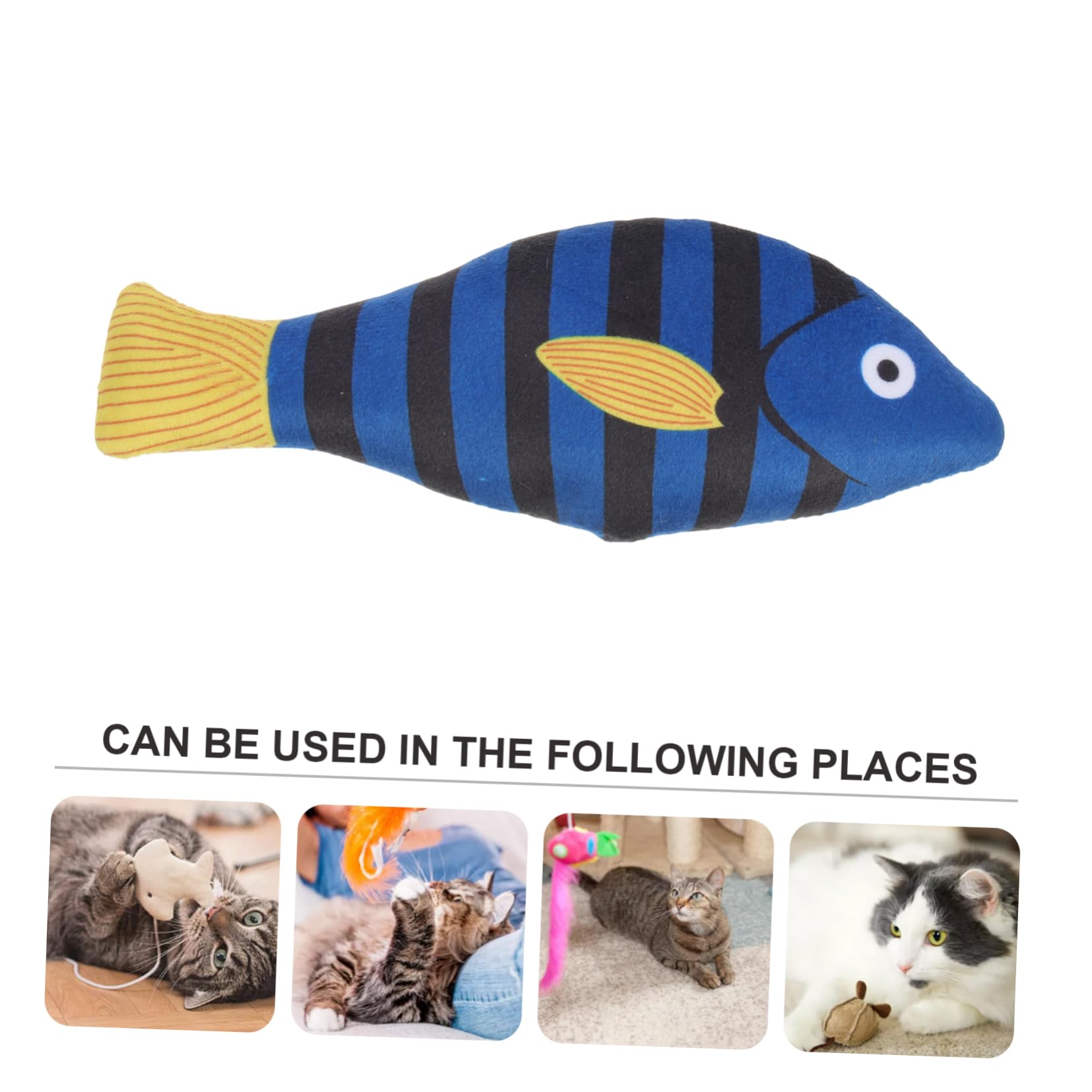 ifundom Jouet en Peluche de Poisson pour Chats D'intérieur Herbe à Chat Naturelle, Jouet à Mâcher pour Chatons pour Stimuler et Divertir
