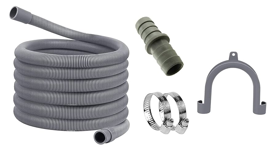 SPARES2GO Drain Hose + Seal Plug Kit Washing Machine Dishwasher Waste Pipe Extension Set 1 5m ~5057817558267 06c Mp