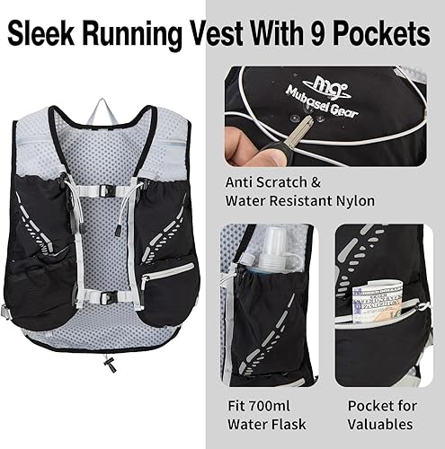 Miniatura 2 de Chaleco ligero para correr para mujeres y hombres, mochila de hidratación con bolsa de vejiga de agua de 1.5 L, accesorios para senderismo,