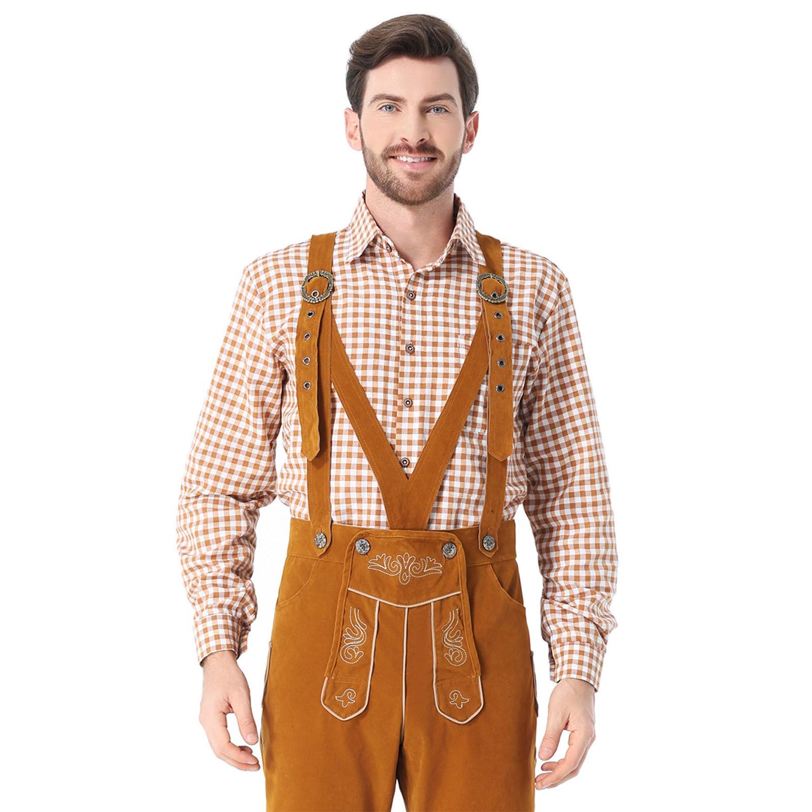 Generico Vestito Oktoberfest Uomo Con Bretelle Regolabili Carnevale Trachten Party Oktoberfest Costume Uomo Classico Bavarese