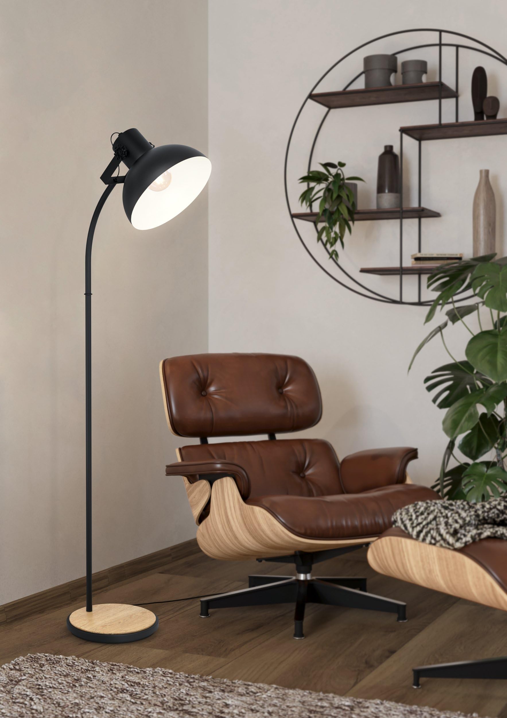 Vintage-hanglamp Priddy, 1-lamp, zwart