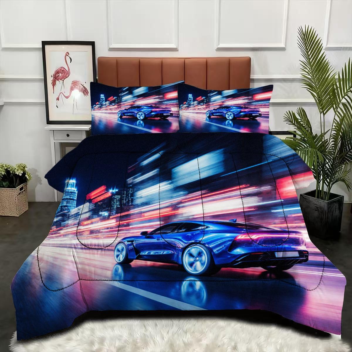 Couette 240 x 260 Voiture de Sport 3D douce et respirante pour apaiser les peaux sensibles