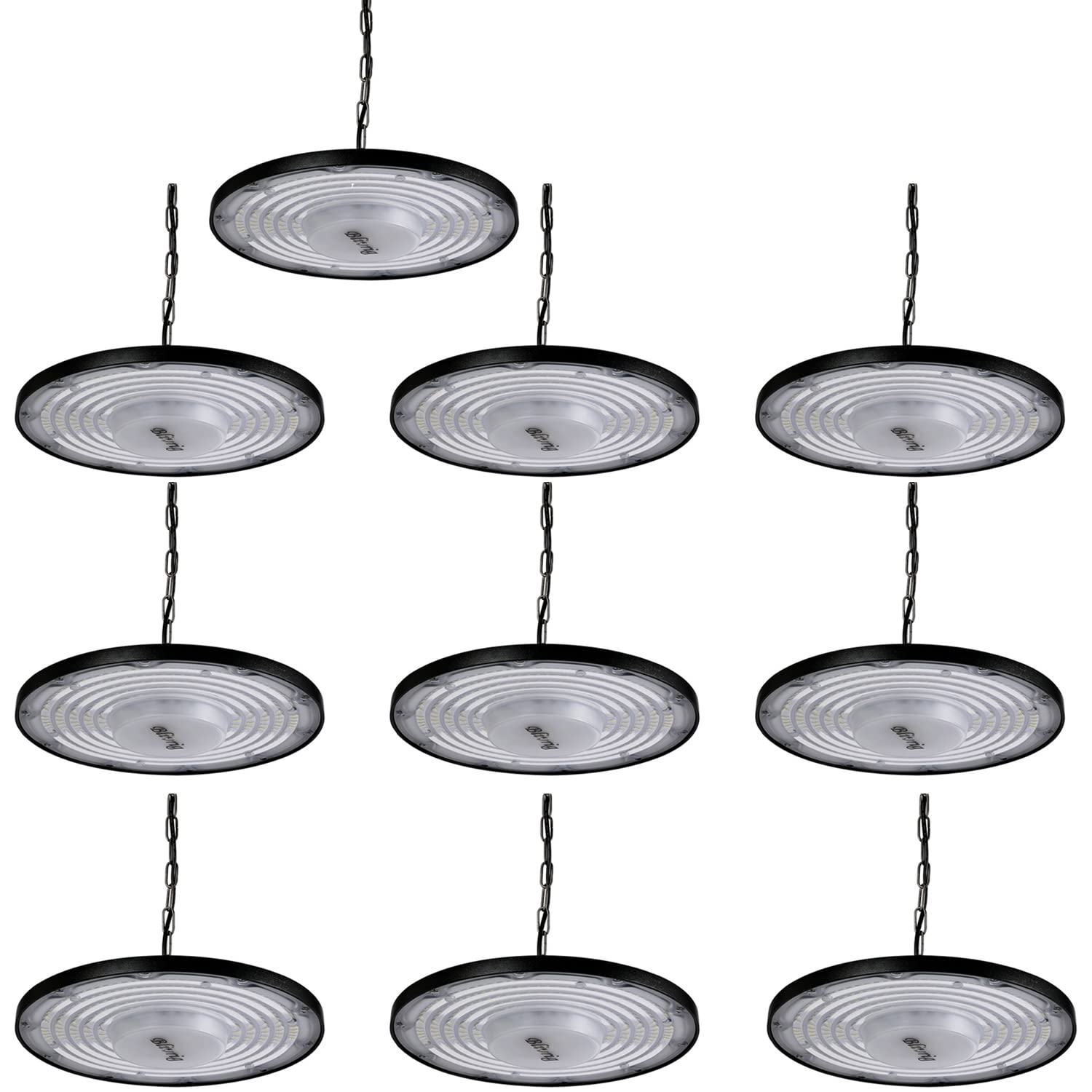 200W Faretto LED UFO 10 Pezzi Lampada da Officina Industriale 20000LM | Impermeabile IP65, 6000K Bianco Freddo, Super Luminoso 288 LEDs, Lampada LED per Capannone, Fabbrica, Officina, Fienile