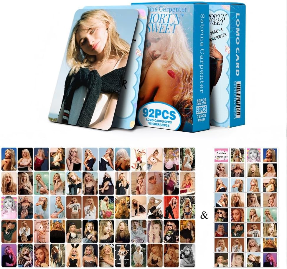 Sabrina Lomocard & Sticker Set – 92PCS (60 Lomocards + 32 Random Stickers) | Aesthetic Photo Card Collection for K-Pop Fans