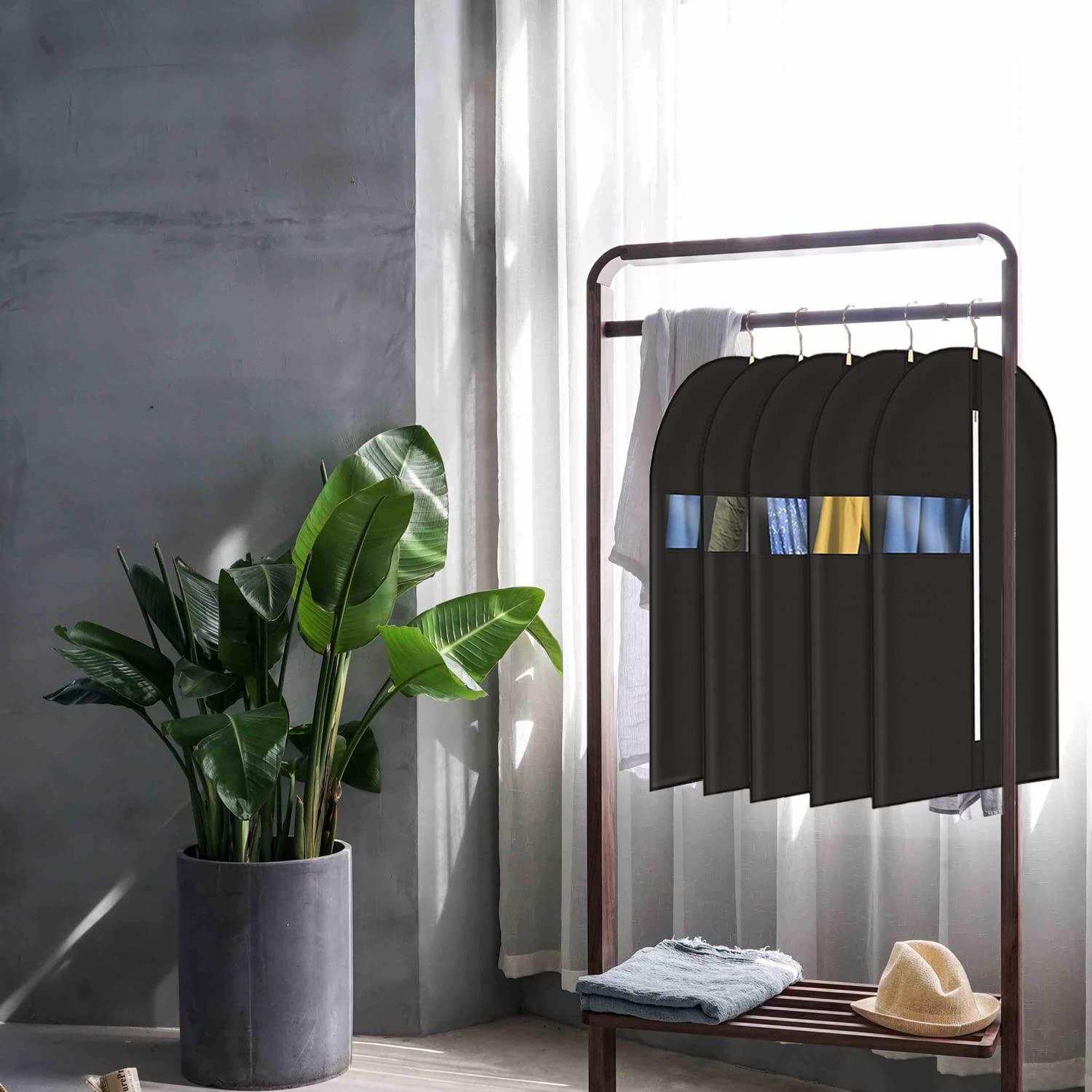 2 Sacchetti Porta Abiti Da Viaggio – Neri, 110x60x10 Cm, Con Finestra Trasparente E Maniglia