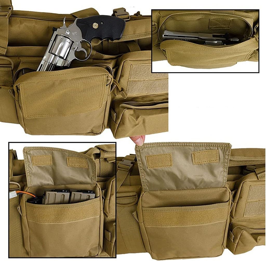 Bolsa Táctica Doble Larga para Rifle, Outdoor Bolsa De Pistola De Fusil M249 De 39 Pulgadas, Funda De Transporte CS Caza Tiro Paintball con Correa De Hombro Portátil