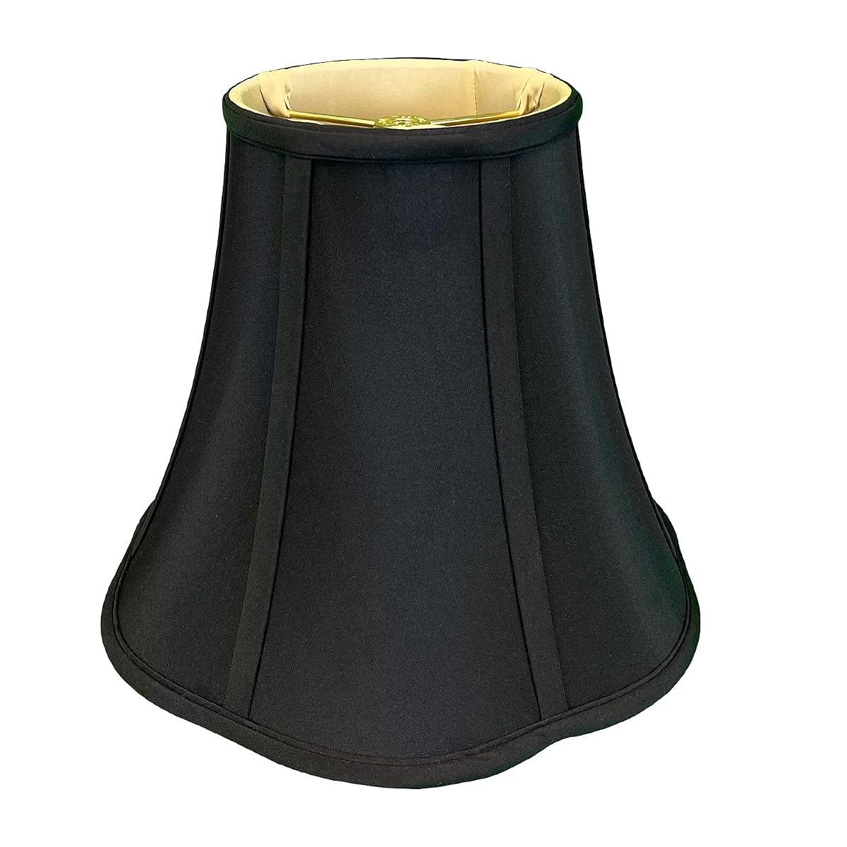 Royal Designs Flare Bottom Outside Corner Scallop Bell Lamp Shade, Black, 5" X