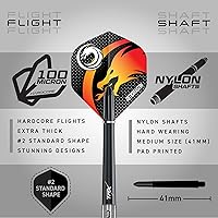 Vista 3 de RED DRAGON Apollo - Juego de dardos de 0.81 oz con vuelos y tallos duros