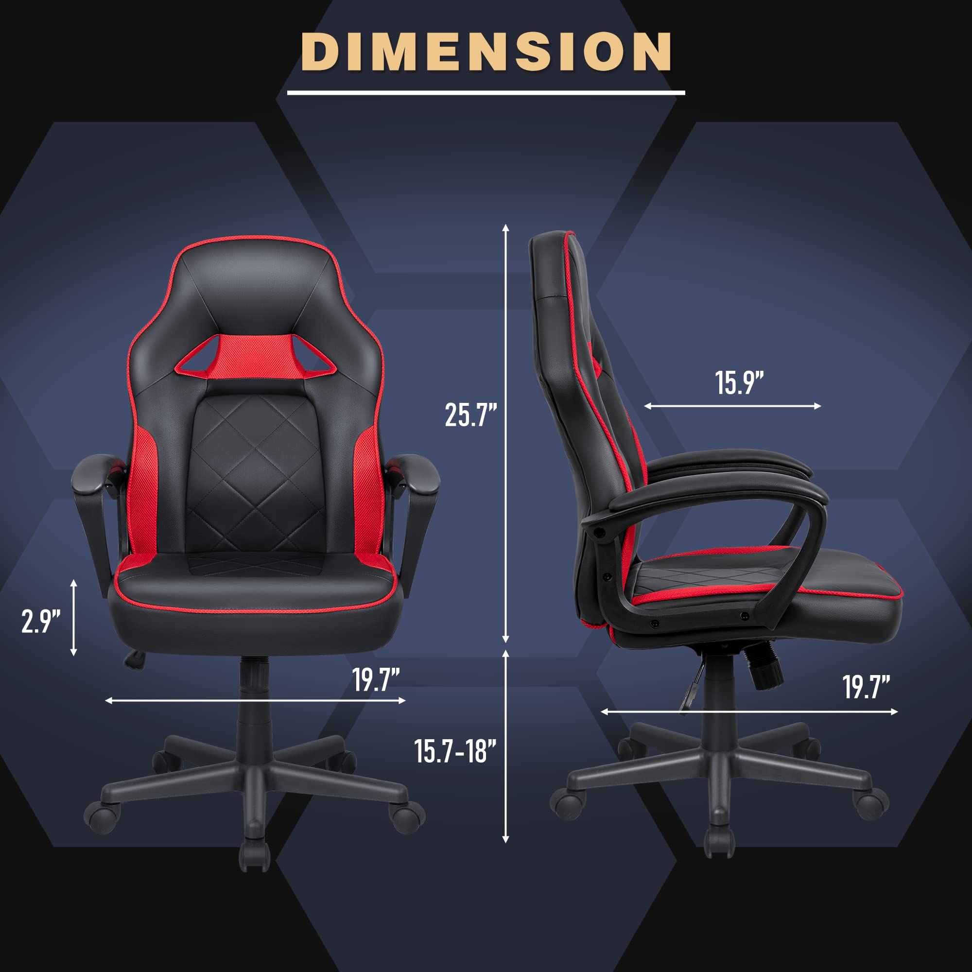 Amazon.com: VICTONE Office Chair PC Gaming Racing Chair PU Leather