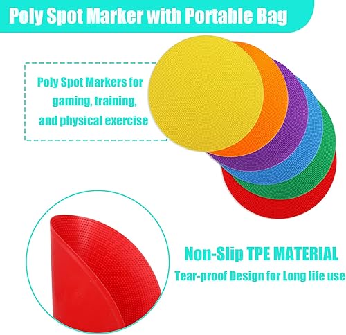 Miniatura 5 de Marcadores de punto de poliéster de 4 pulgadas y 9 pulgadas para puntos de agilidad para entrenamiento de gimnasioPE, baile, 61224 piezas,