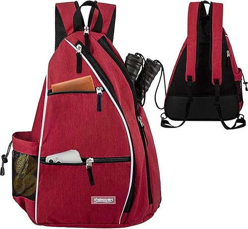 shoowyees Mochila de tenis de pickleball para hombres y mujeres, bolsa cruzada deportiva reversible Franklin Pickle Ball, tenis, raquetbol,
