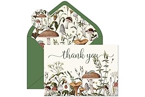 Whaline 24Pcs Vintage Mushroom Greeting Cards: Expressing Gratitude with Nostalgic Charm