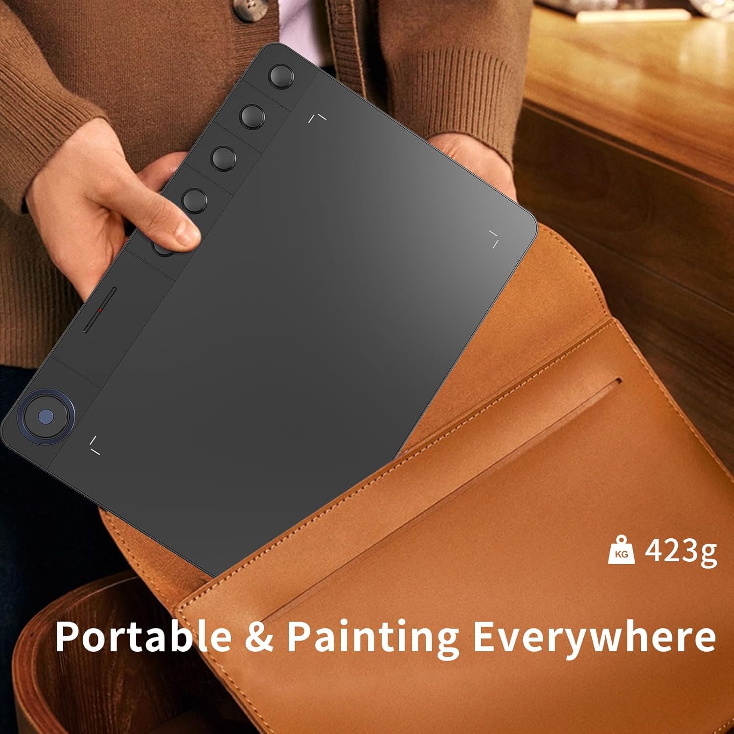 Graphics Drawing Tablet with 5 Shortcut Keys 9 x 5 Inch Digital Pen Tablets with Quick Dial and Battery-Free Passive Stylus Compatible with Android/Windows/Mac OS