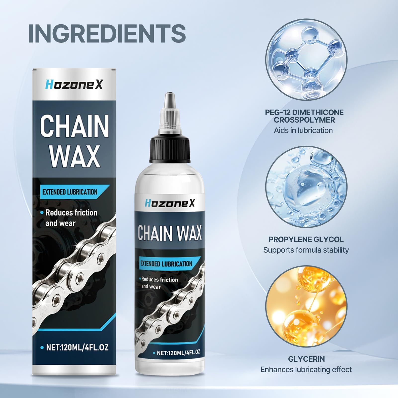 120 ml Cera per catene di biciclette,olio per catene di biciclette, grasso percatene, grasso percatene,lubrificante per catene,lubrificante a base d'acqua per catenedibiciclette,per e-bike,gravel bike