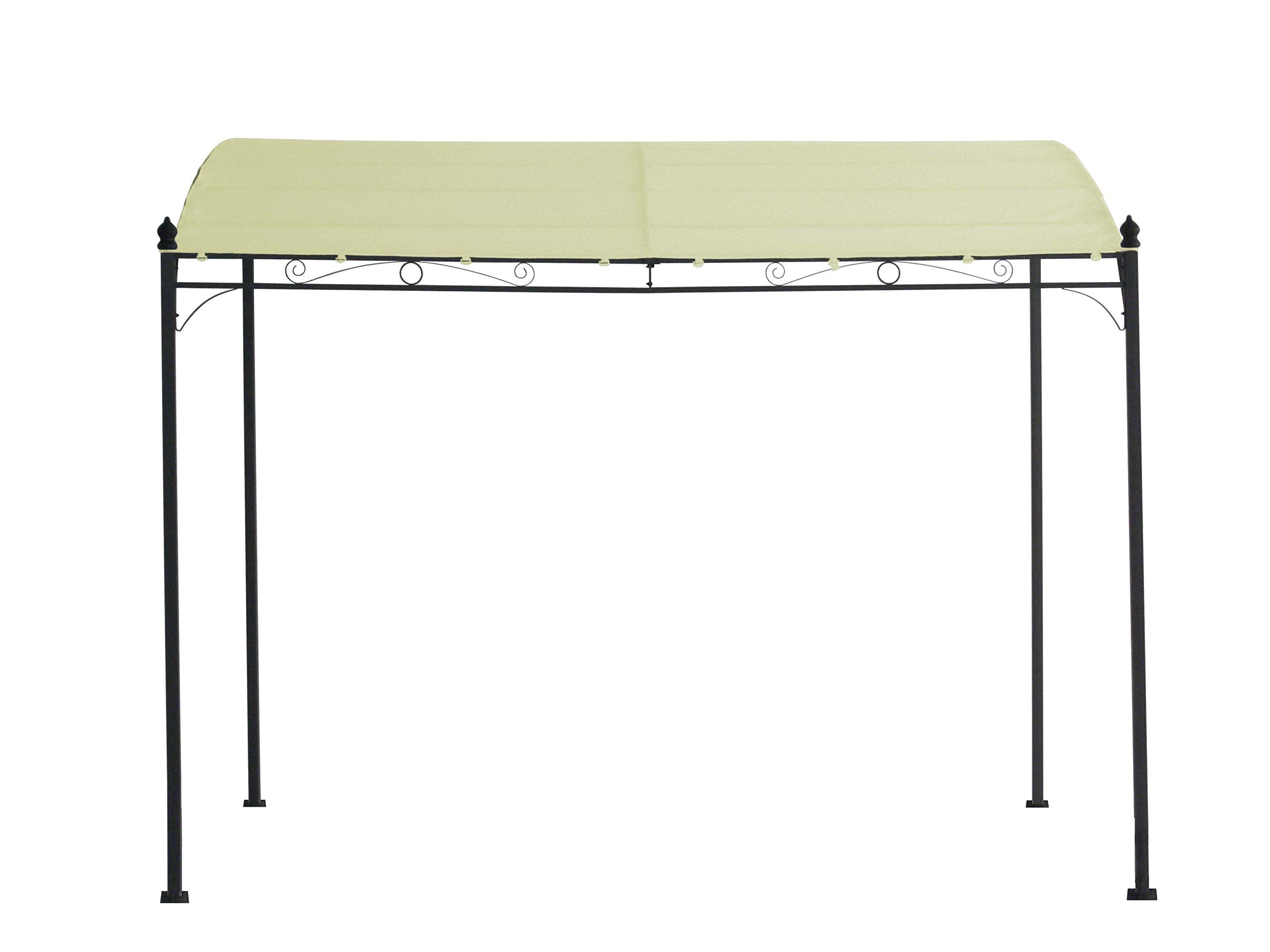 DEGAMO Anbaupavillon Mantova 300x250cm, Stahlgestell schwarz + Dach wasserdicht Ecru