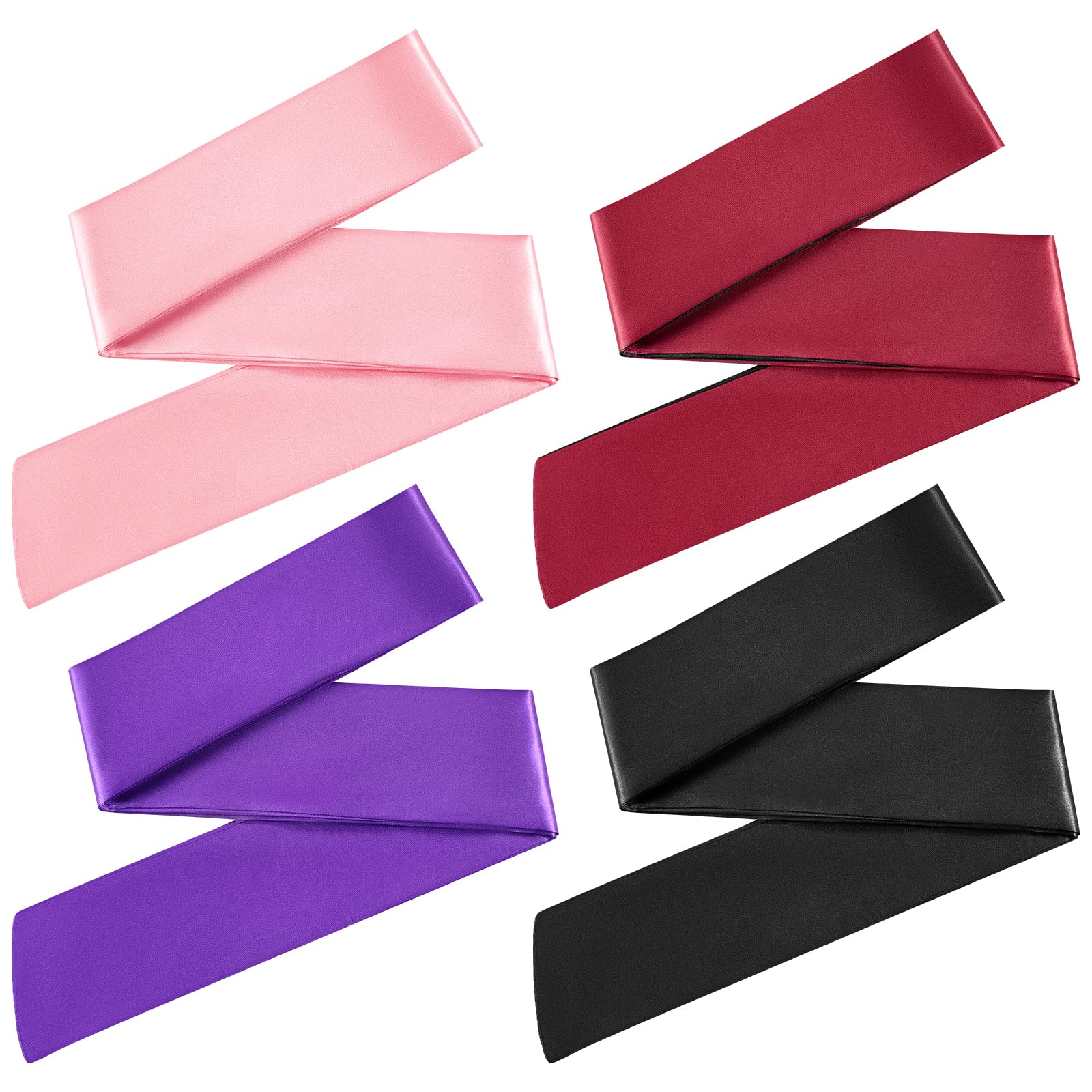 Oruola Lot de 4 Bandeaux pour les Yeux en Satin,Bandeau Yeux Nuit sexy pour les Adultes Couples Amoureu,Masque Oeil de Sommeil Satin doux pour le yoga,les voyages,la méditation,150 x 7 cm,Multicolore