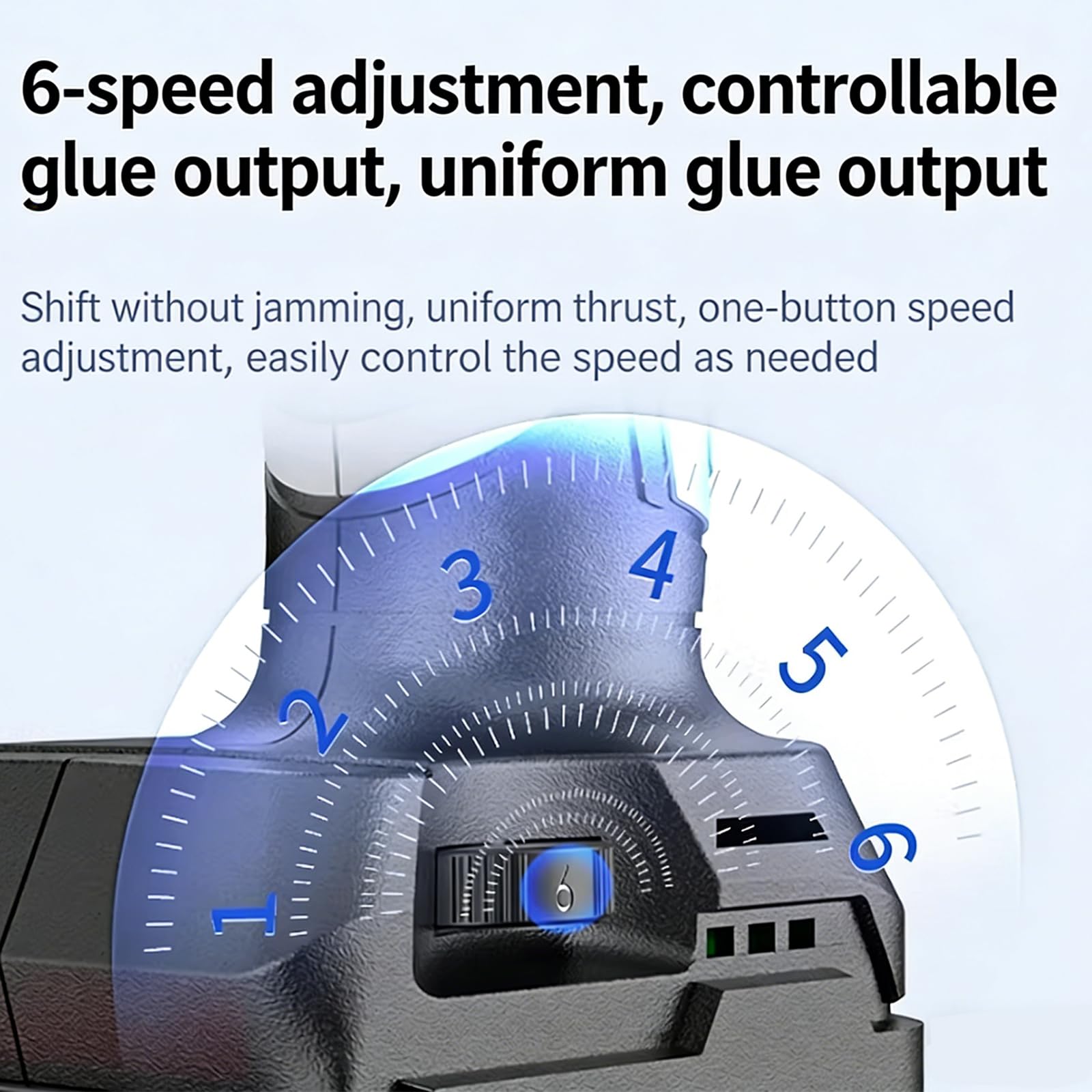 Pistola Cordless per sigillanti - Pistola elettrica a Doppio Tubo per Adesivi, velocità Regolabile su 6 Livelli, Luce LED, Batteria da 2,0 Ah Inclusa, erogazione Uniforme