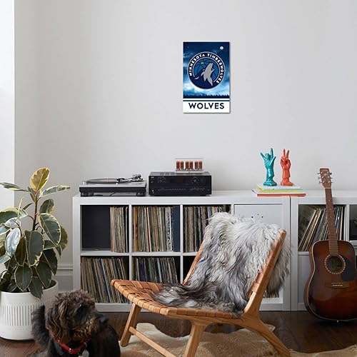 Miniatura 4 de Trends International NBA Minnesota Timberwolves - Póster de pared con logotipo 18, 14.72 x 22.37 pulgadas, lienzo estirado