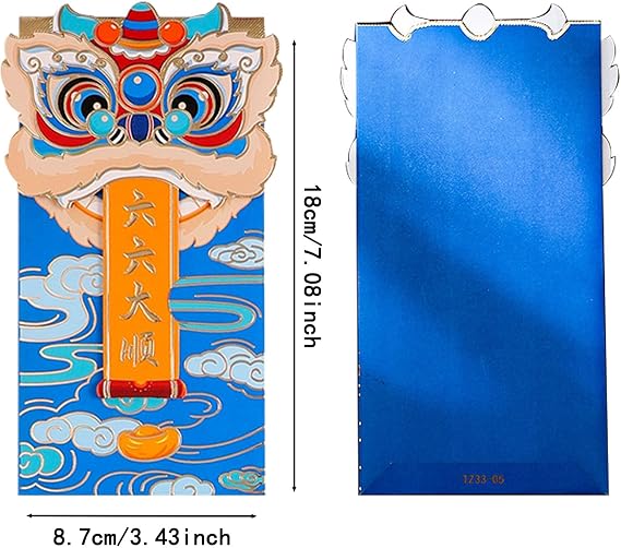 Chinese Red Envelopes Chinese New Year Spring Festival Lucky Money Red Packets Hong Bao (Lion Dance)