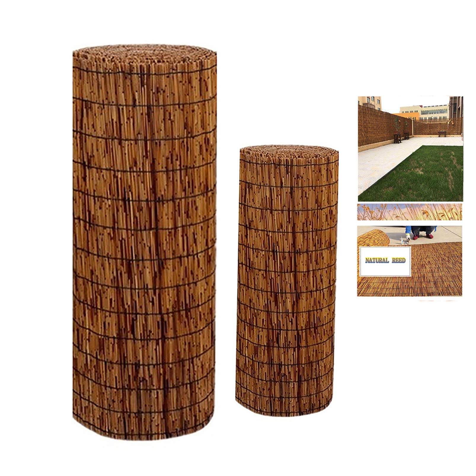 Persiana enrollable de bambú natural para exterior regulable en altura