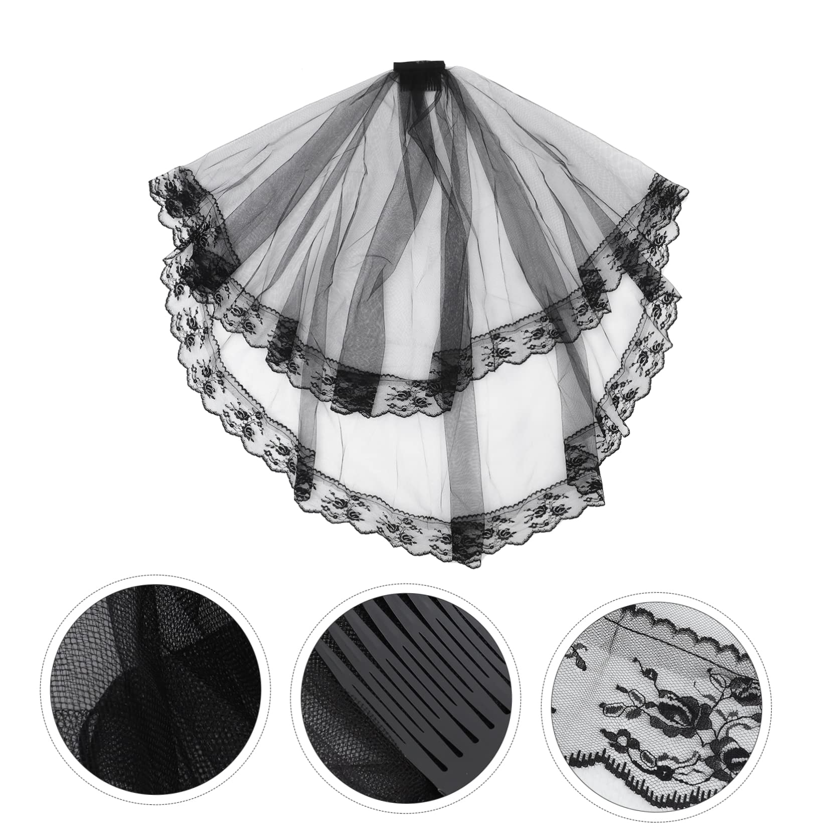 GALPADA 5stücke Kurzer Brautschleier Aus Spitze Für Hochzeiten Und Halloween Mit Elegantem Mesh-look Perfektes Kostümzubehör Für Besondere Anlässe