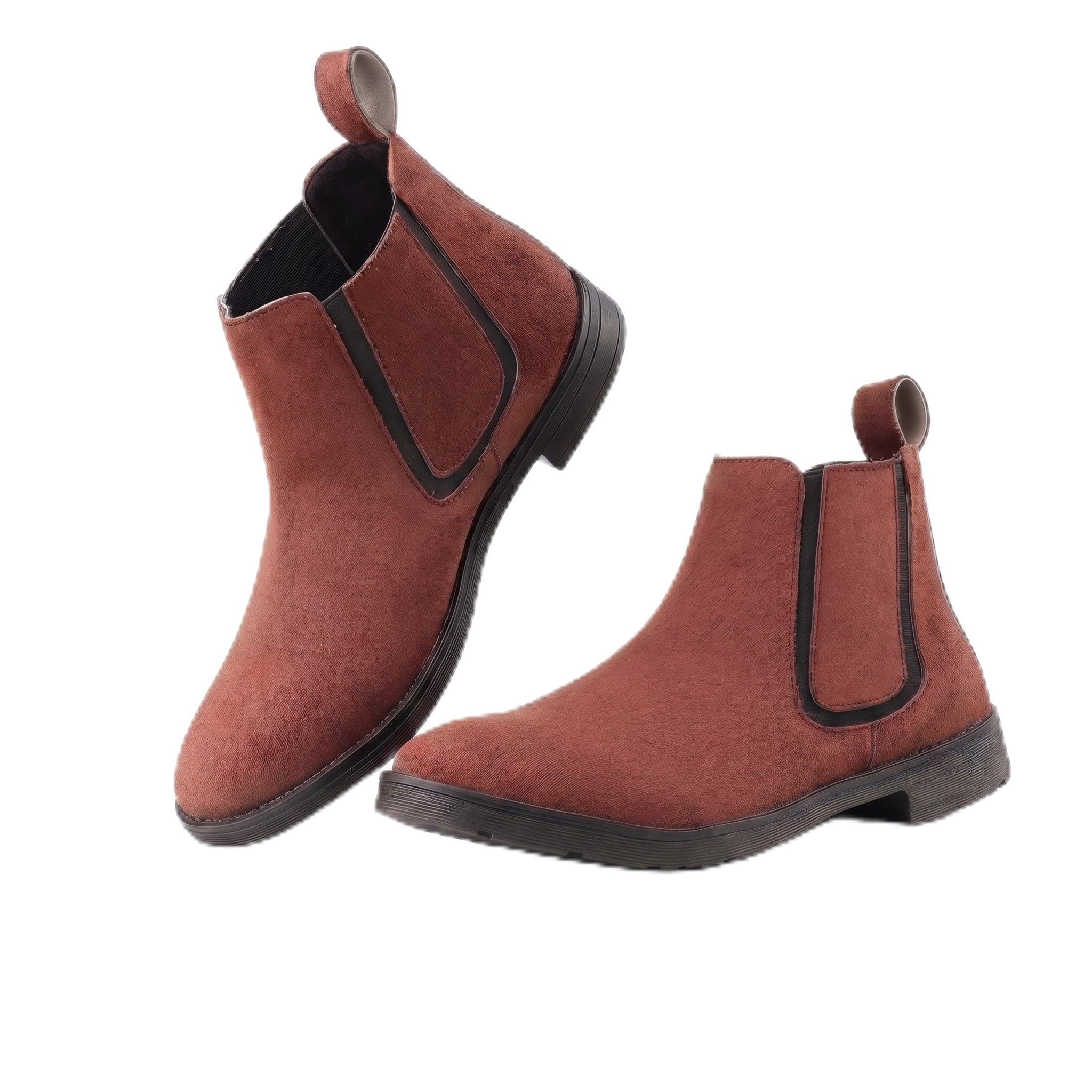 Men's Suede Smart Casual Chelsea Boots | Outdoor Wear SlipOn Ankle Boots With Side Elastic Gussets & Light PU Sole.-image-18