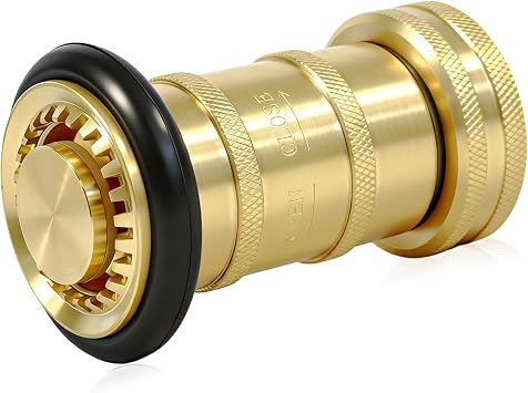 Happy Tree 1" NH/NST Fire Hose Nozzle 100 psi 36 gpm Brass Fire Equipment Heavy Duty Industrial Jet Fog Spray Nozzle