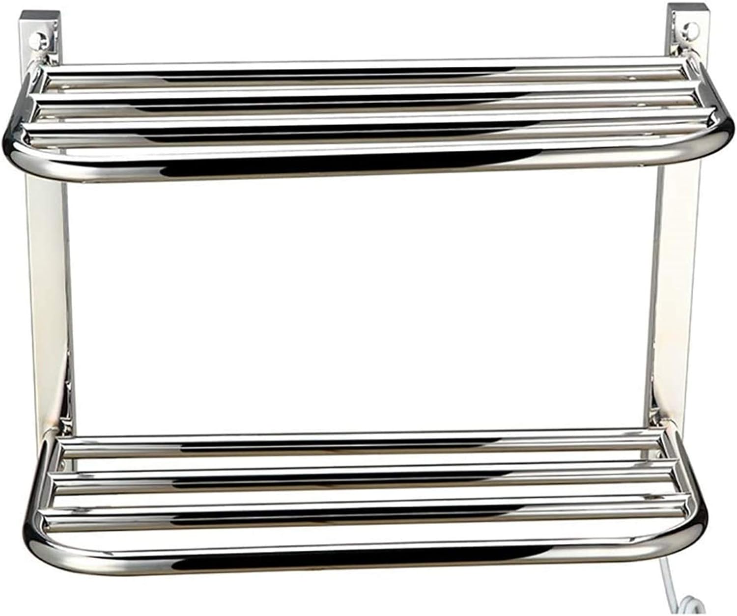Bathroom Wall heaterTowel Warmer,Wall MountedTowel Warmer Electric Heated Double Layer Drying Racks for Bathroom Stainless Steel 8 Bars Polished 80 Watt,Plugin 20.8 Inch x(