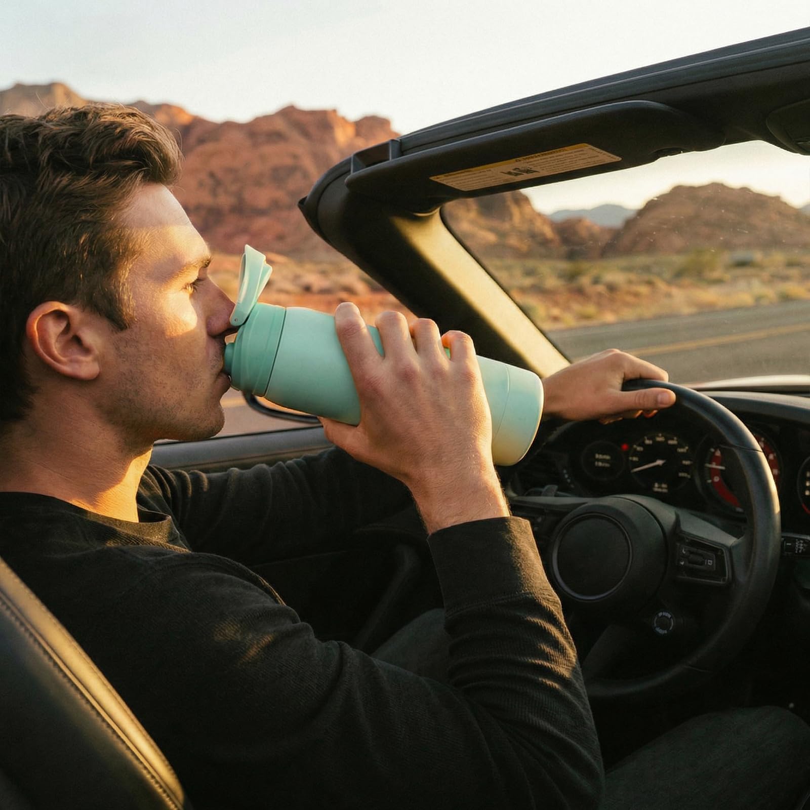 Fjbottle Botella Acero Inoxidable Térmica 1L/750ml – Botella Deportiva 24H Frío 12H Calor, Sin BPA, Apertura con Botón, Hermética, Apta Lavavajillas — view 8