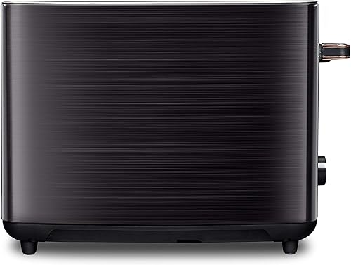 Miniatura 2 de Crux Tostadora de 2 rebanadas con control de sombra de 6 ajustes, acero inoxidable negro
