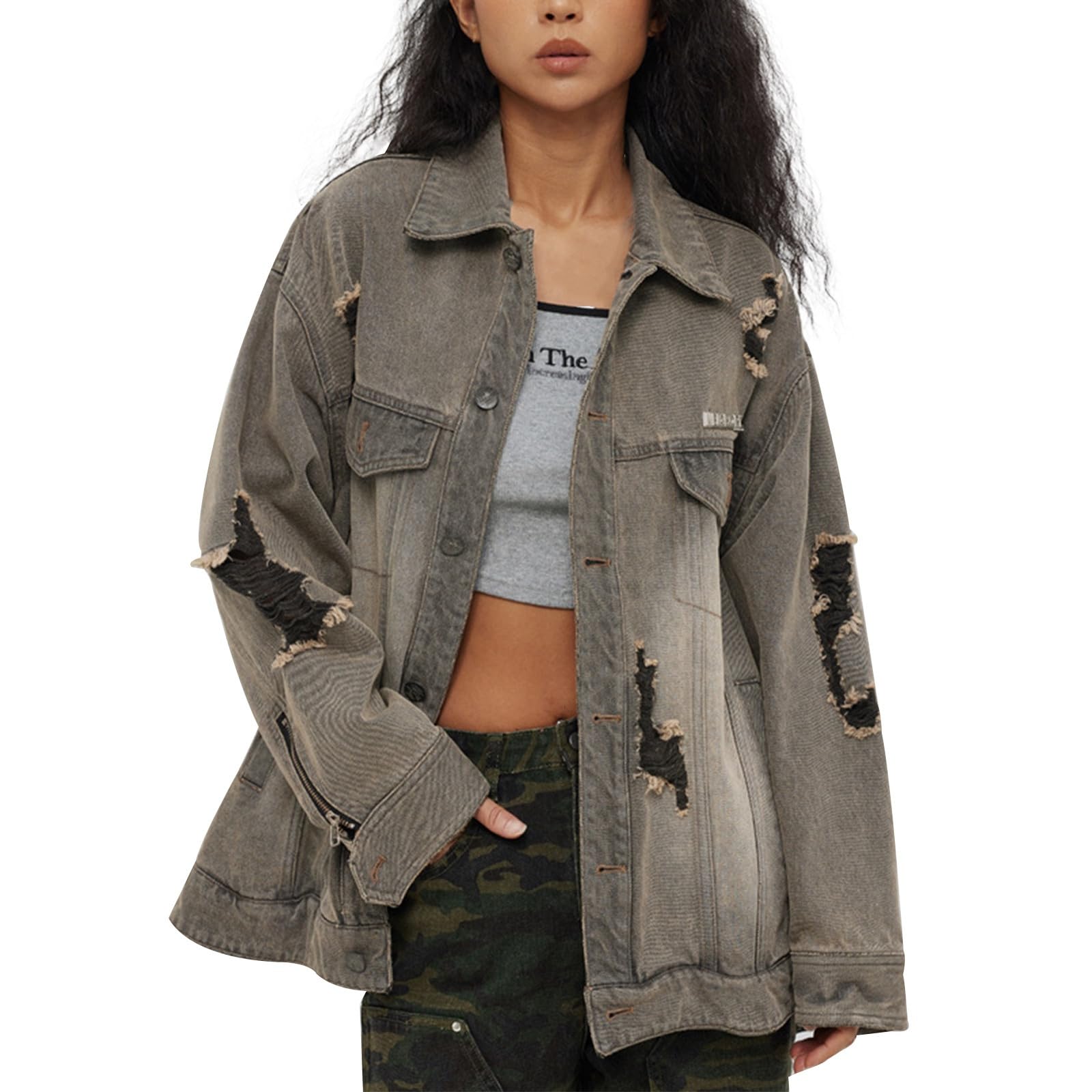 Chaqueta Vaquera Básica Para Mujer, Chaquetas De Mezclilla Classic Trucker Regular Fit Ligera Informal Con Bolsillo De Manga Larga Chaqueta De Entretiempo Chaqueta Otoño Mujer Para Otoño Y Entretiempo