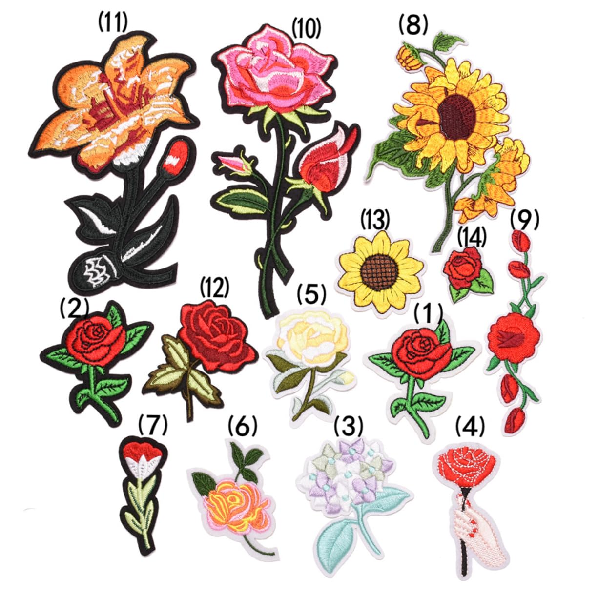 Operitacx 42piezas Parches De Bordado Floral Para Ropa Aplicaciones Adhesivas Para Decorar Vestidos Gorras y Jeans Material Ecológico y Fácil De Usar