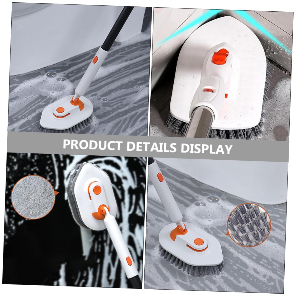 Cepillo De Suelo Multifuncional para Limpiar Baños Mango Extensible para Azulejos De Ducha y Lechada Fregador De De Baño