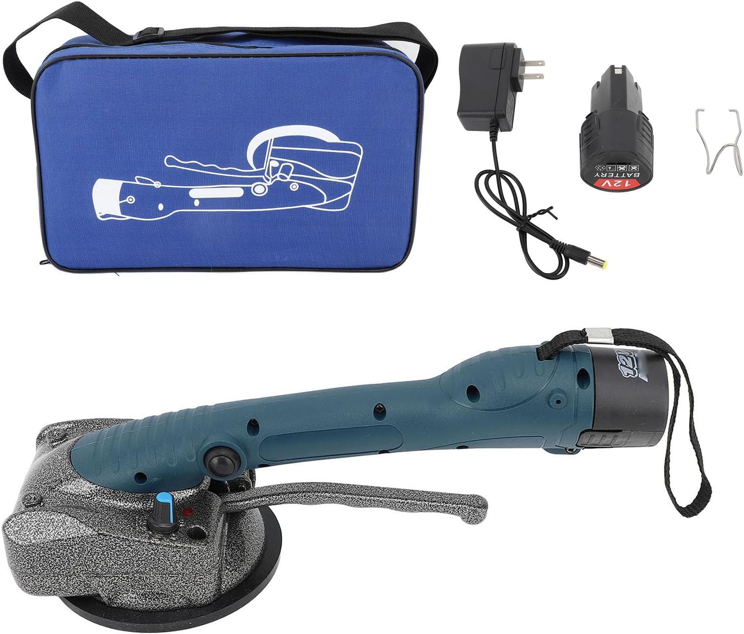 Handheld Tile Leveling Tool, Portable Tile Vibrator with 800W Power, 12V Lithium Battery, 45kg Capacity, Lightweight Design Includes Storage Bag