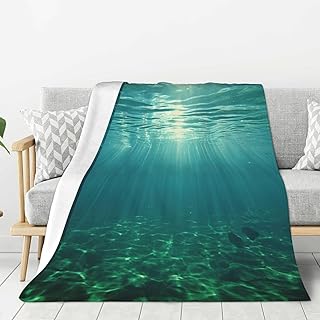 XJXZCFNB Manta de franela de microfibra súper suave con estampado de ballena animal azul profundo, manta para adultos y niños, para sofá, cama, sofá, ultra lujosa, cálida y acogedora para todas las