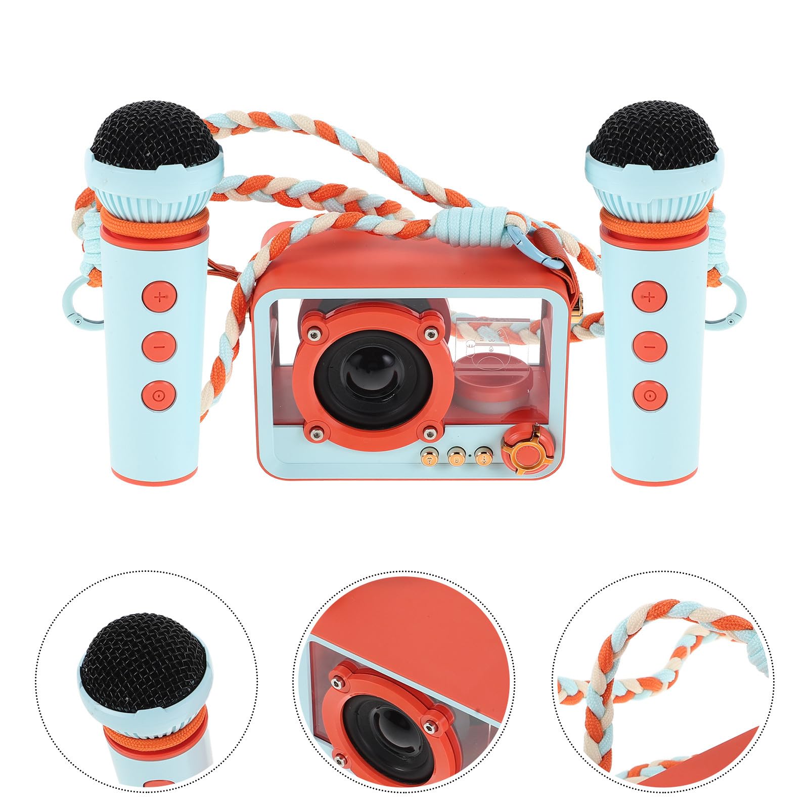 Ciieeo Micrófono Portátil de Karaoke Inalámbrico con Altavoz Inalámbrico Abs, Batería de Larga Duración para Picnics y Camping en Casa