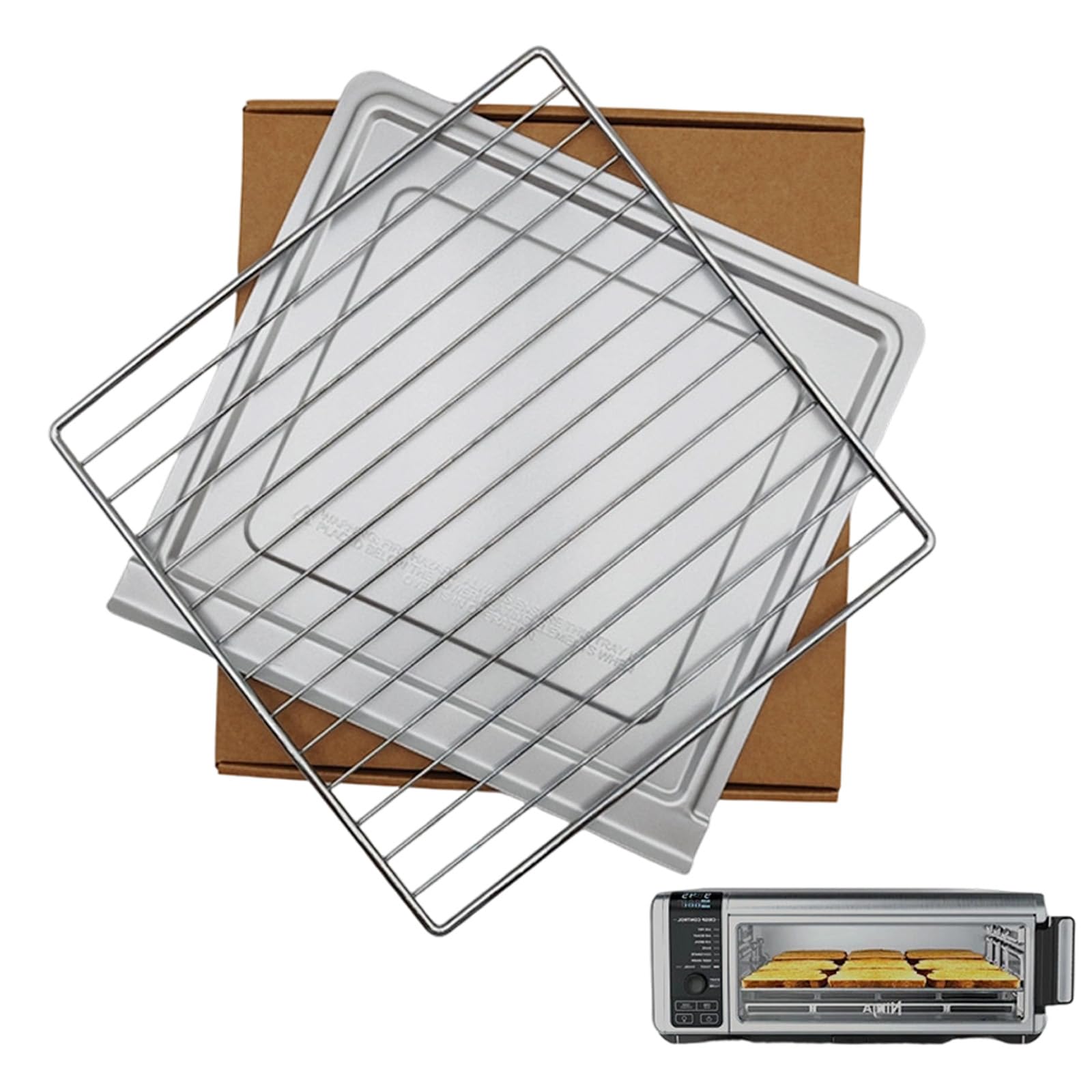 ERRORY Multifunctional Stainless Steel Tray and Basket Suitable for Air Frying Machine for Crispy Results Uniform Cooking Stainless Steel Air Cooker Parts