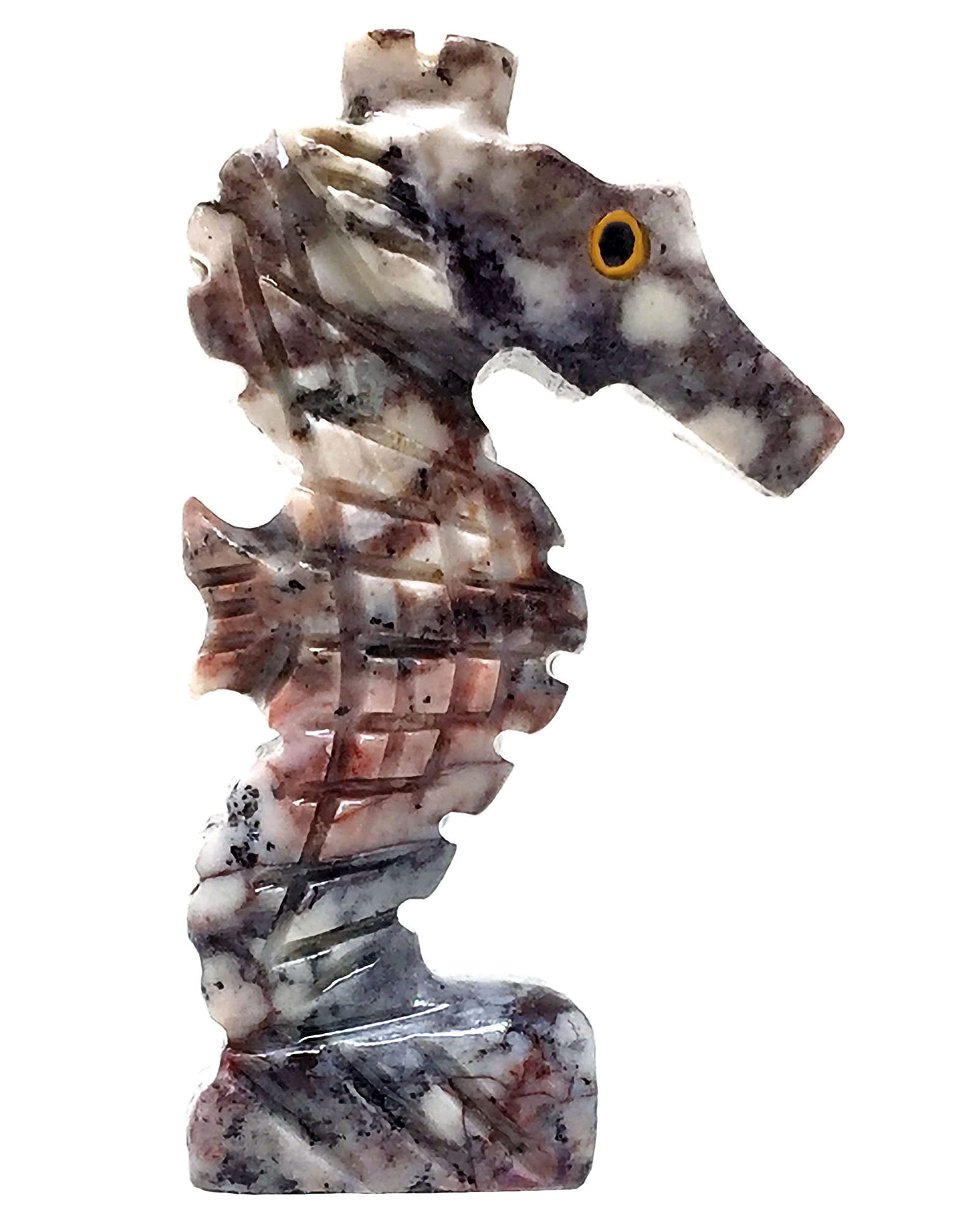 1.5 Inch Seahorse Natural Soapstone Hand-Carved Animal Charm Totem Stone Carving Figurine